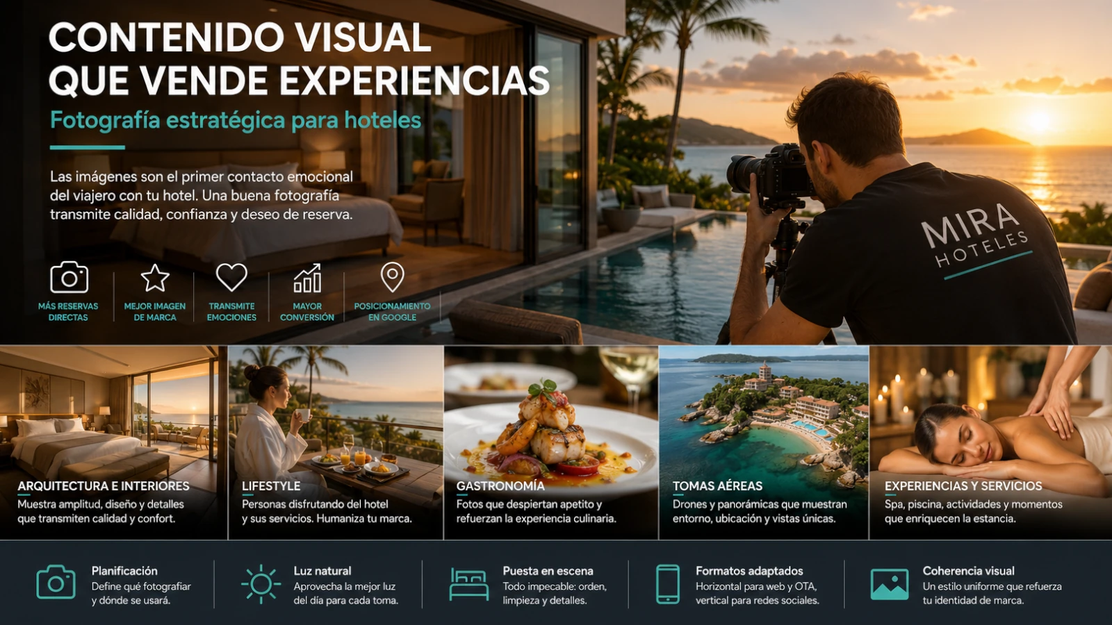 Fotografía hotelera y contenido visual para aumentar reservas directas